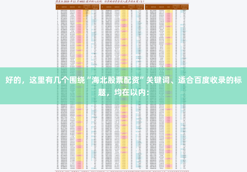 好的，这里有几个围绕“海北股票配资”关键词、适合百度收录的标题，均在以内：